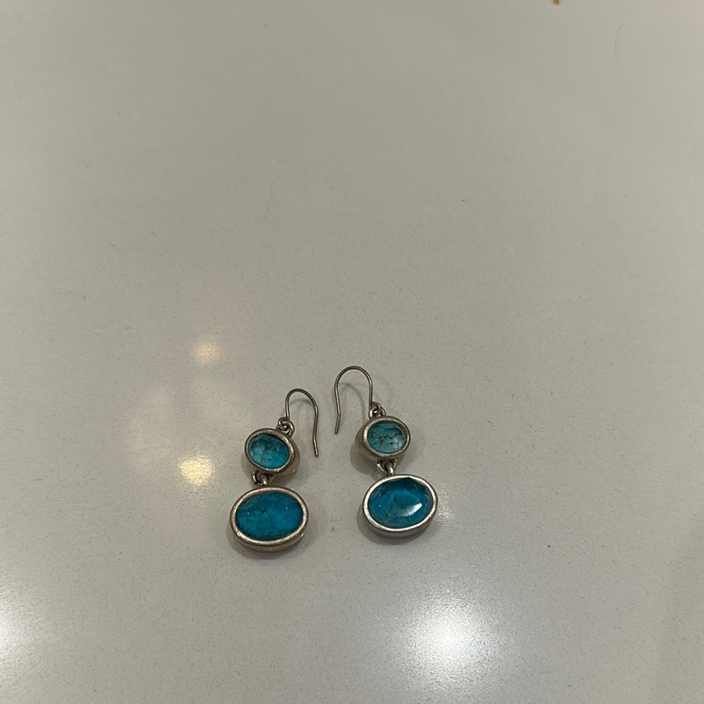 Kenneth Cole Reaction Silver and Turquoise Earrings